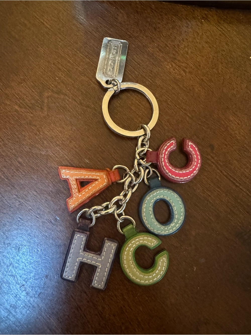 Coach Y2K Rare Letters C O A C H Initial Purple Pink Multicolored Charm Keychain